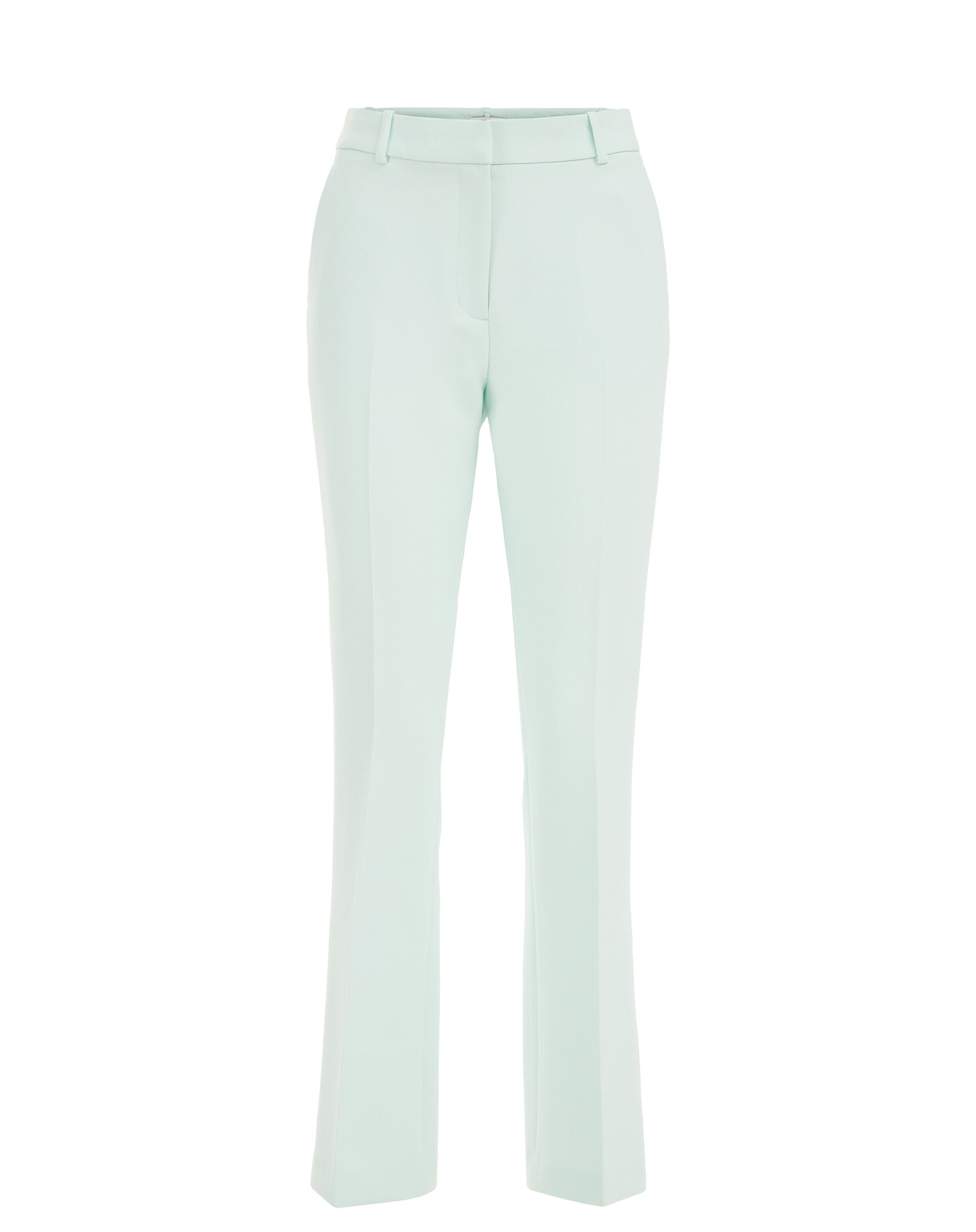 WE Fashion Regular Trousers with creases in Green: front