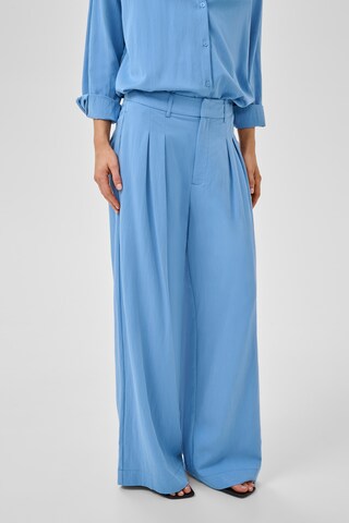My Essential Wardrobe Wide leg Bandplooibroek 'Zoe' in Blauw