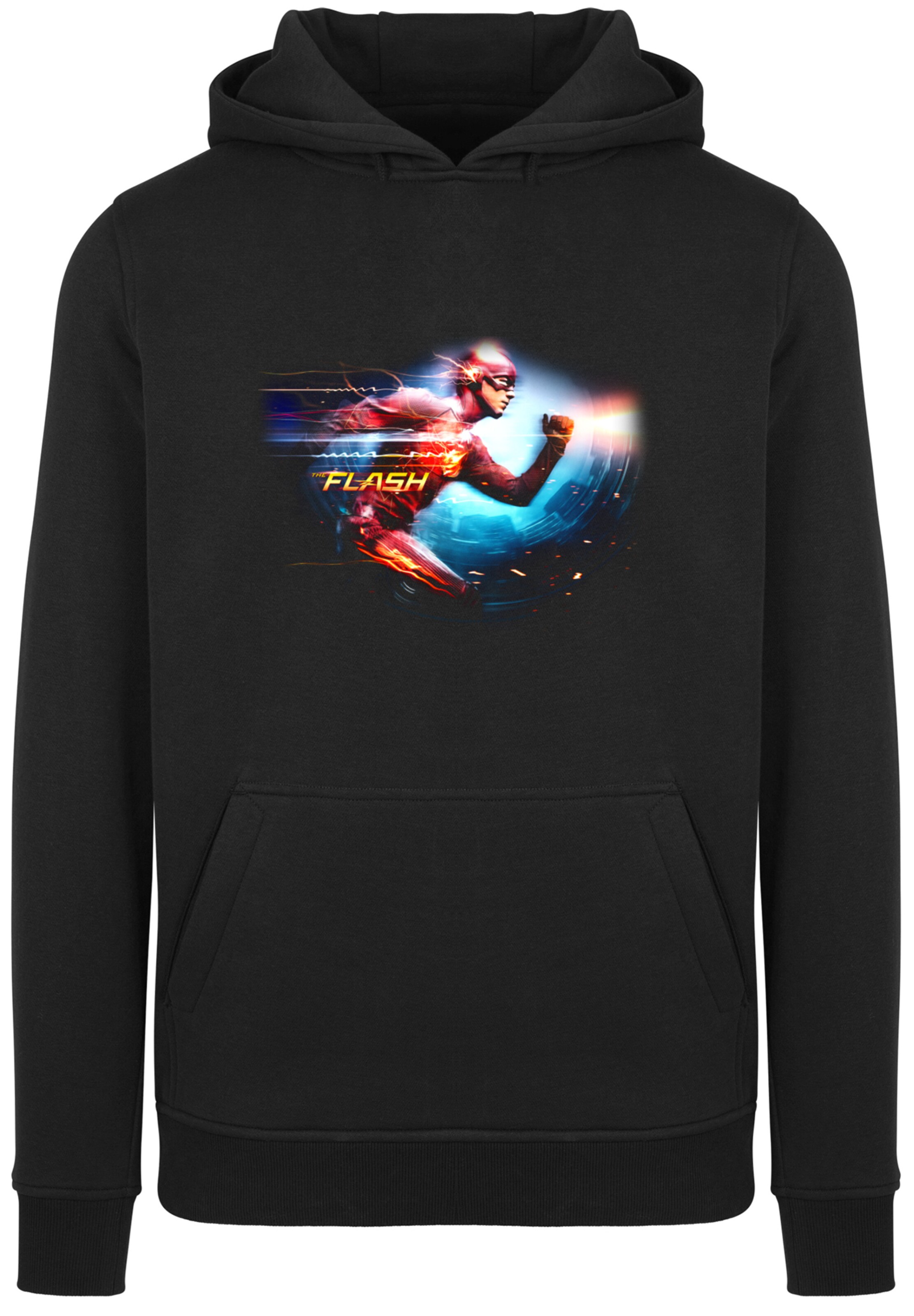 F4NT4STIC Sweatshirt 'DC Comics The Flash Sparks and Flash with Fitted' in Schwarz: Vorderseite