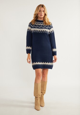 usha BLUE LABEL Knitted dress 'Fenia' in Blue