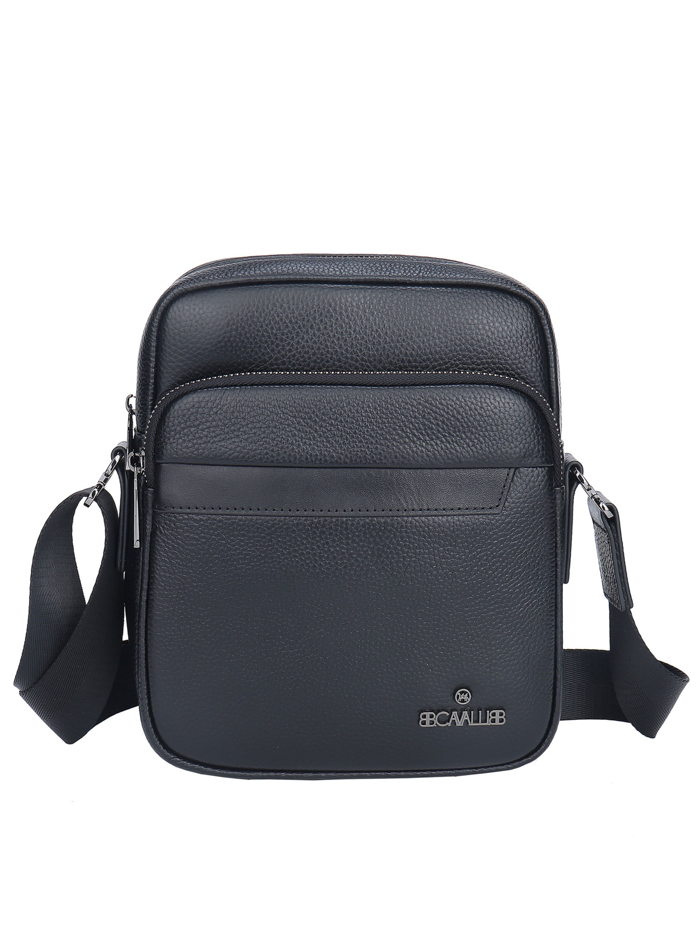 Borsa a tracolla 'Borsa a Tracolla Uomo Vera Pelle B Cavalli Zip 20x25x8cm' di B. Cavalli in blu: frontale