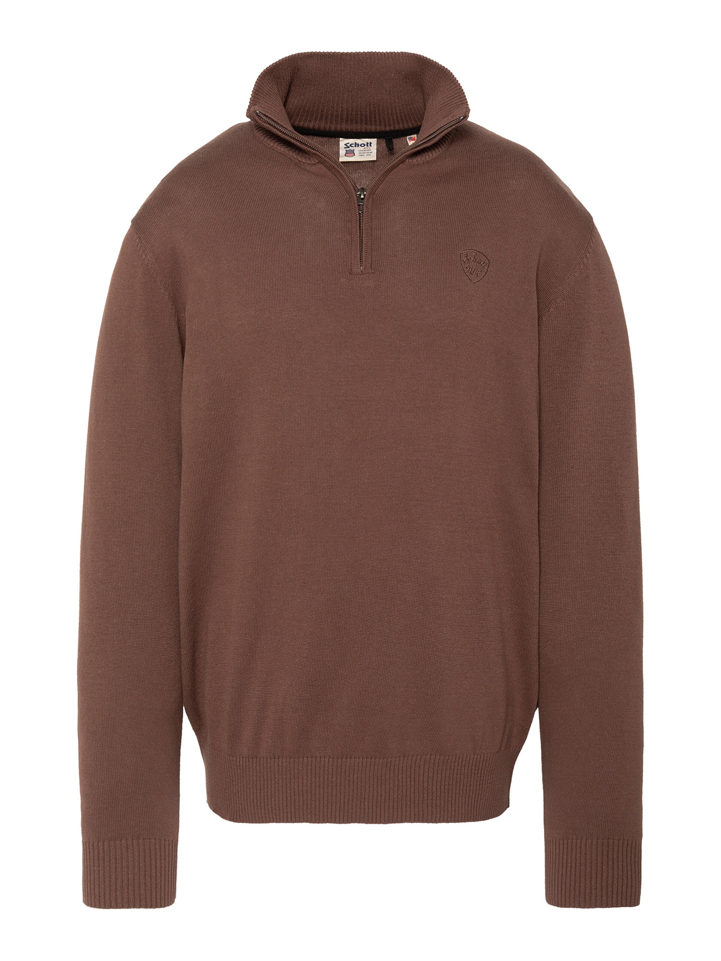 Pull-over Schott NYC en marron : devant