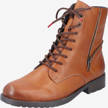 Rieker Lace-Up Ankle Boots in Brown: front