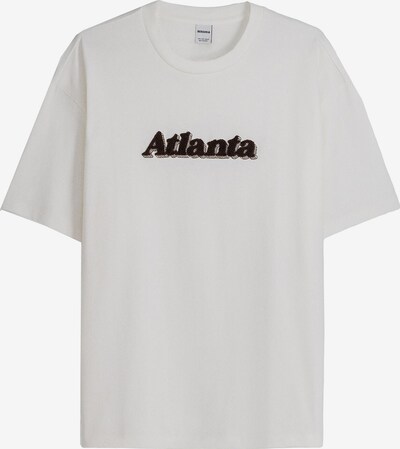Bershka T-Shirt en noir / blanc cassé, Vue avec produit