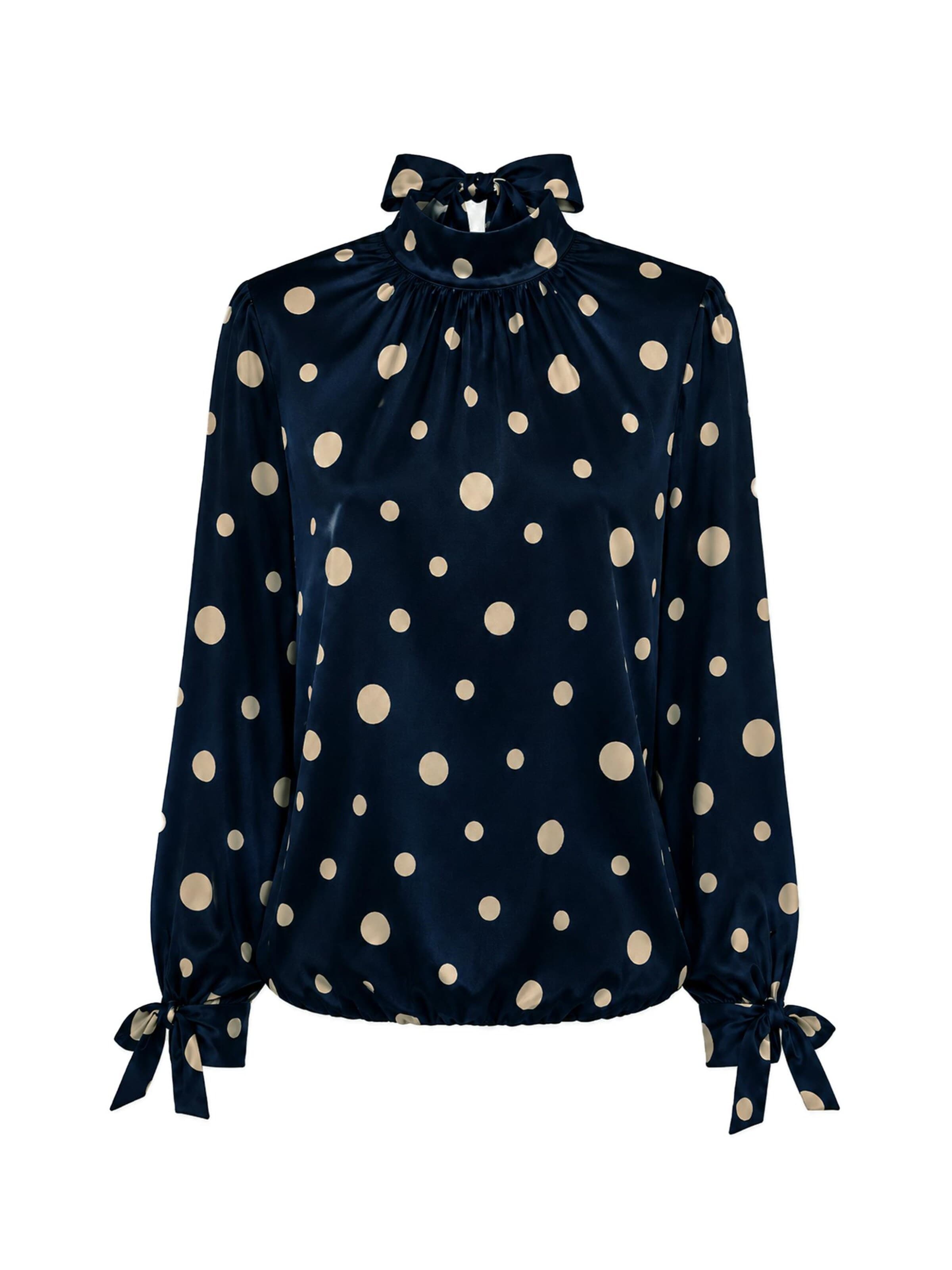 REGINA FASHION Bluzka 'Blouse with Standing collar print' w kolorze niebieski: przód