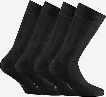 Chaussettes Rohner Socks en noir : devant