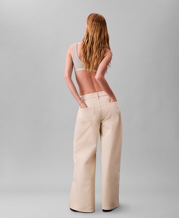 Wide Leg Pantalon Calvin Klein Jeans en beige