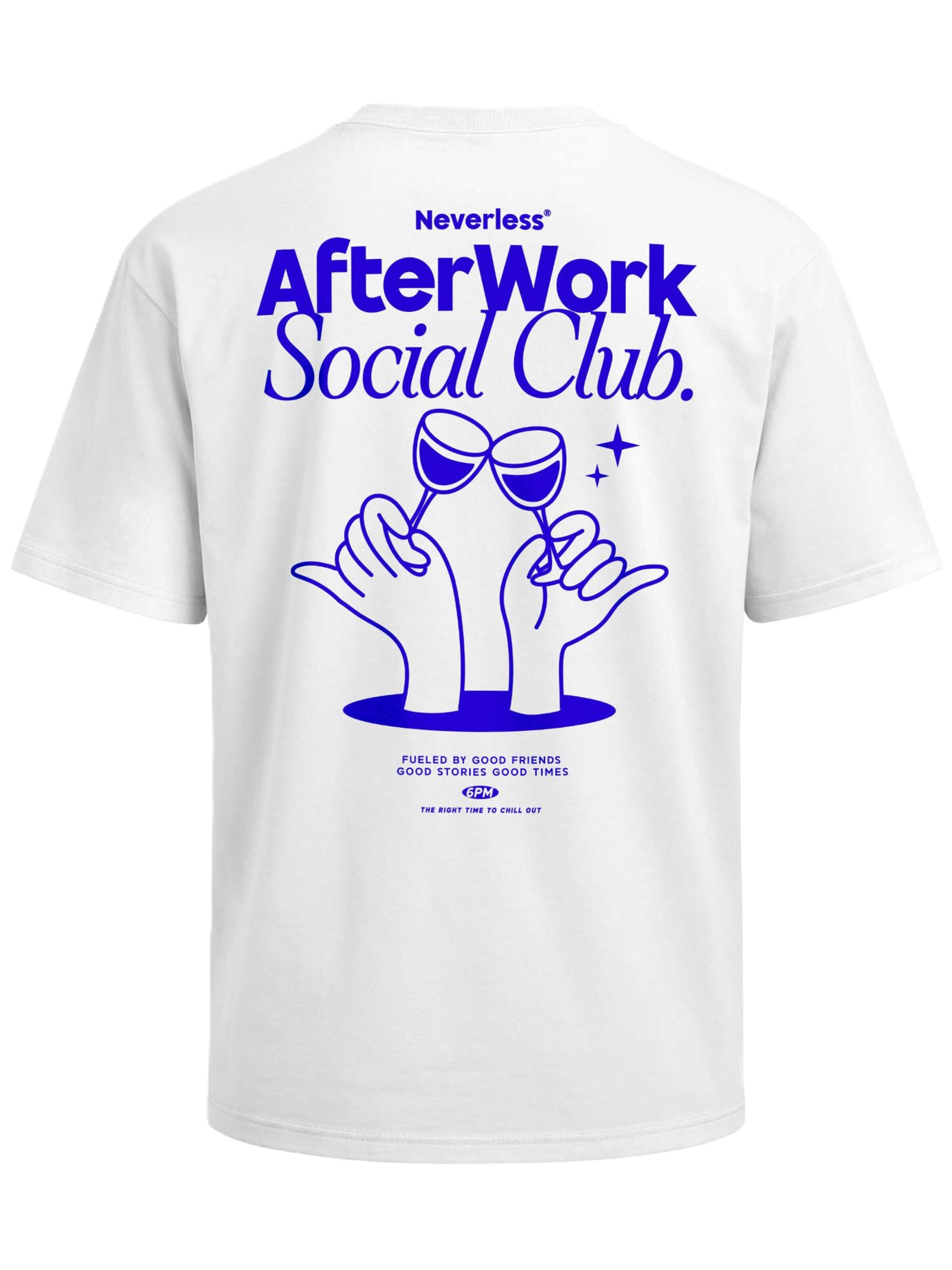 Neverless Shirt 'After Work Social Club' in White