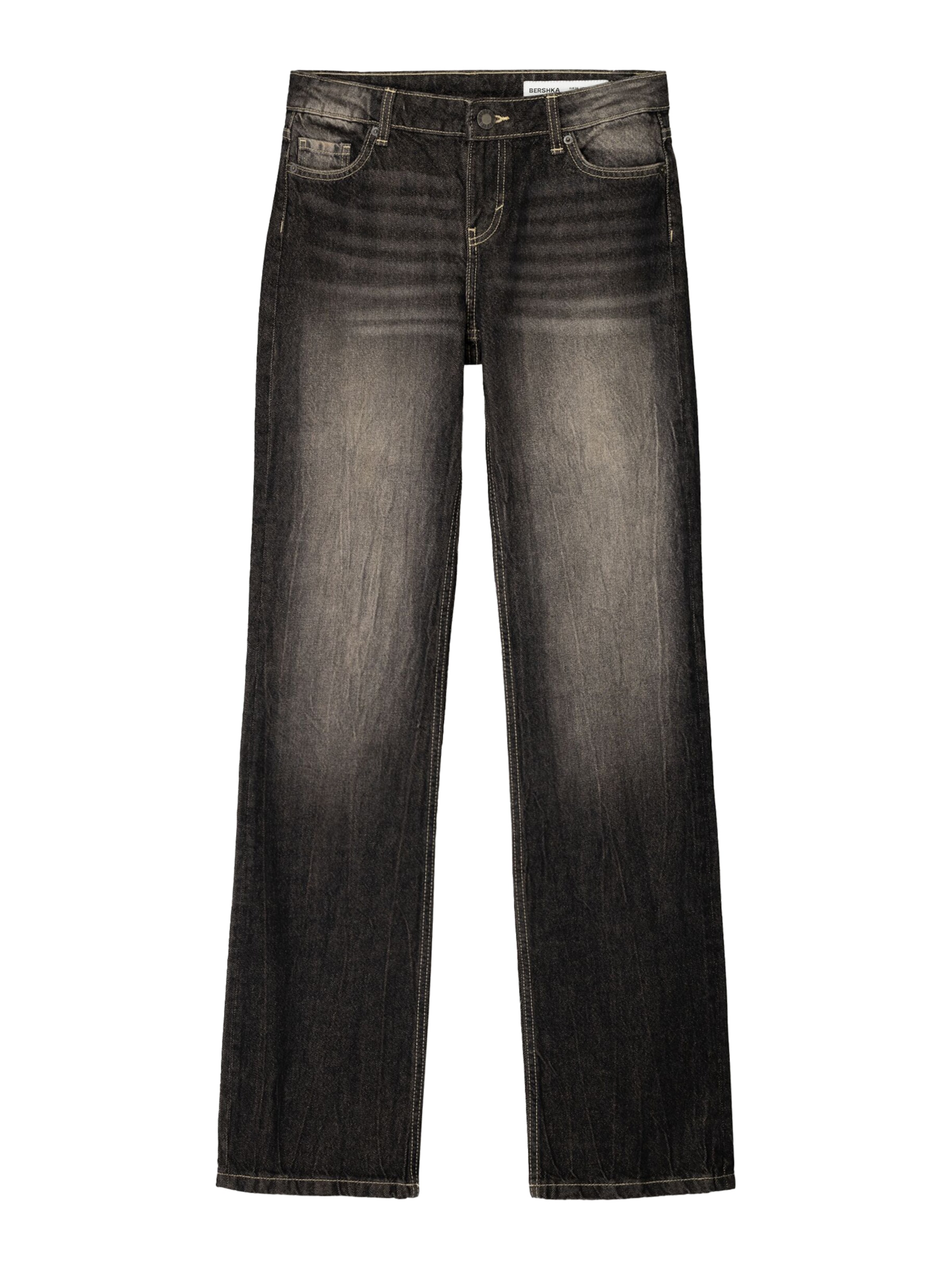 Bershka Lużny krój Jeansy w kolorze czarny: przód