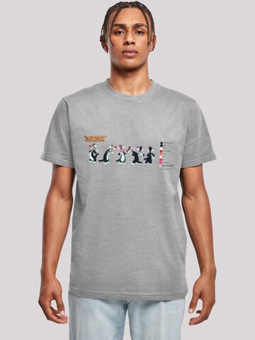F4NT4STIC Shirt 'Looney Tunes Sylvester Colour Code' in Grijs: voorkant