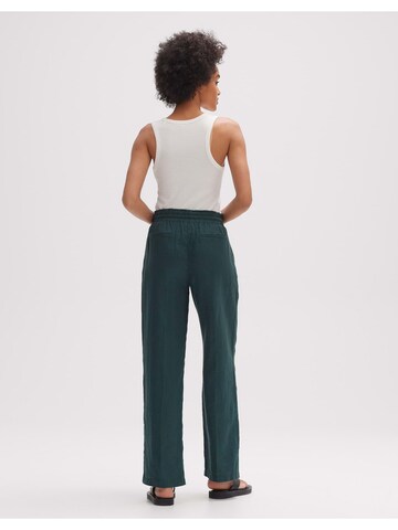 OPUS Wide leg Pleat-Front Pants 'Marou' in Green