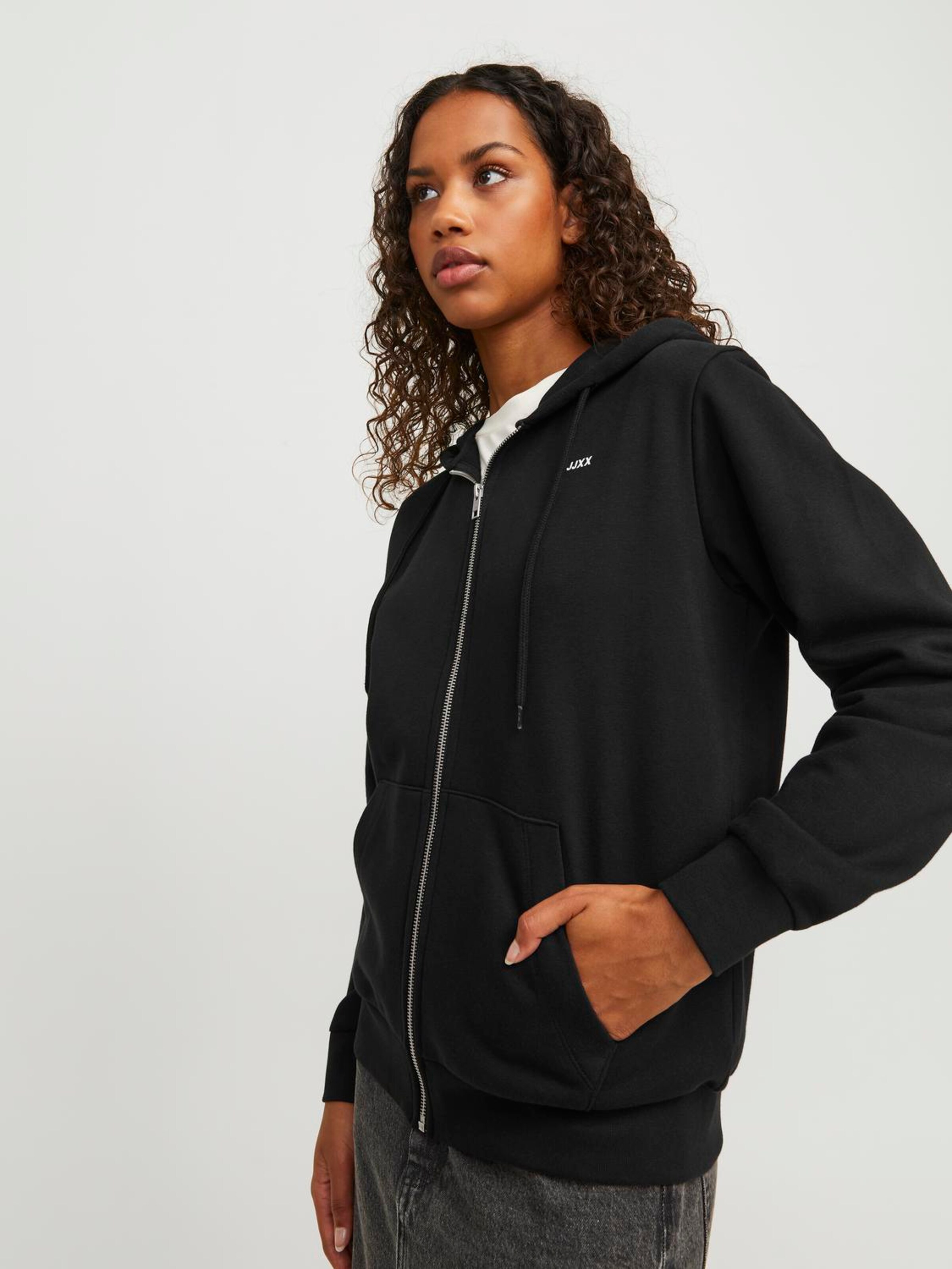 JJXX Zip-Up Hoodie 'JXAbbie' in Black | ABOUT YOU