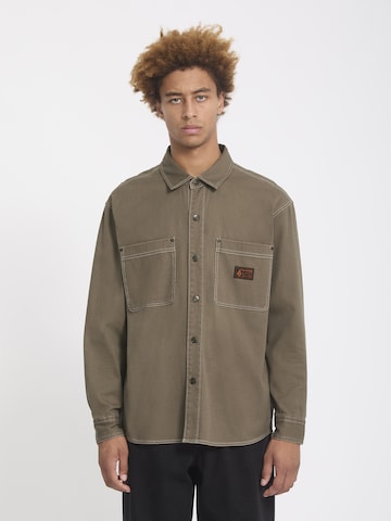 Volcom Comfort Fit Hemd 'Levelstone' in Braun: Vorderseite
