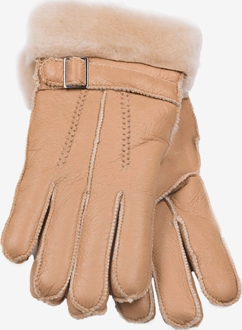 HotSquash - Guantes con dedos en beige: frente