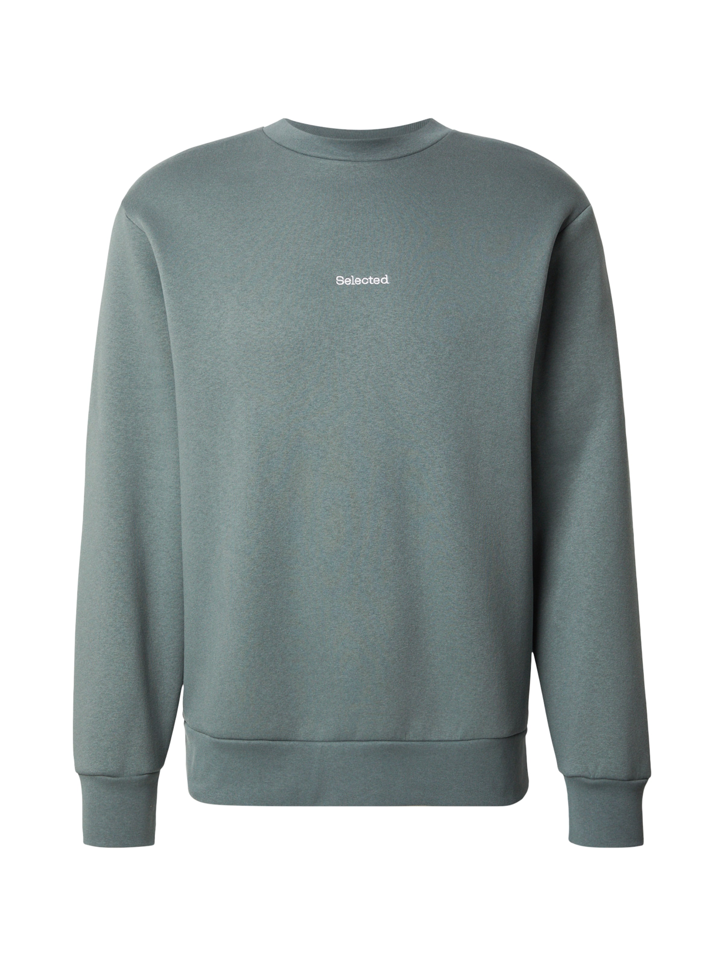 SELECTED Sweatshirt 'SLHZDAN' in Groen: voorkant