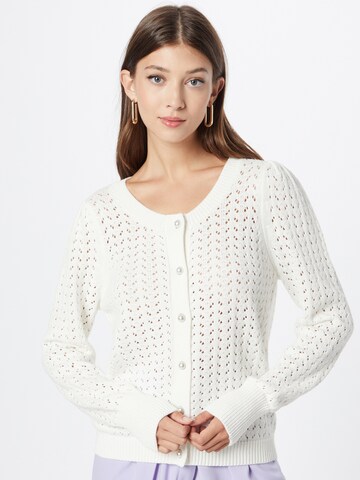 ICHI Strickjacke in Weiß: Vorderseite