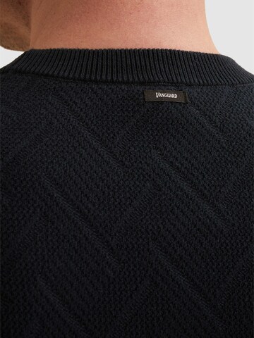 VANGUARD - Jersey 'Pullover with crewneck and allover texture' en azul