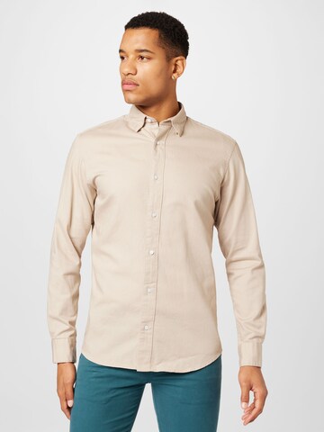 JACK & JONES Regular Fit Hemd 'DALLAS' in Beige: predná strana