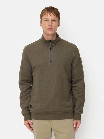 CAMEL ACTIVE Sweatshirt mit Troyerkragen in Grün: Vorderseite
