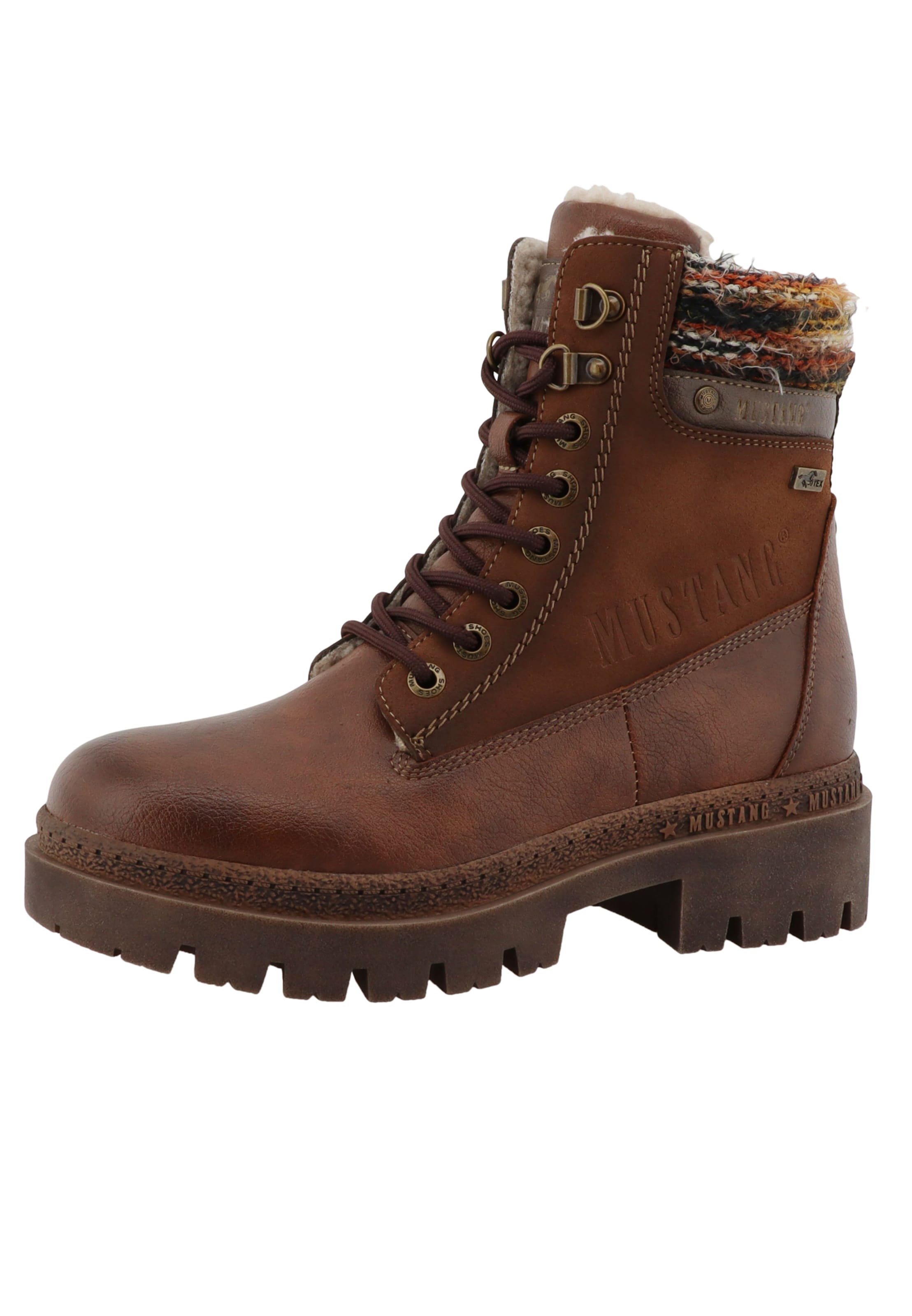 Bottines à lacets MUSTANG en marron : devant