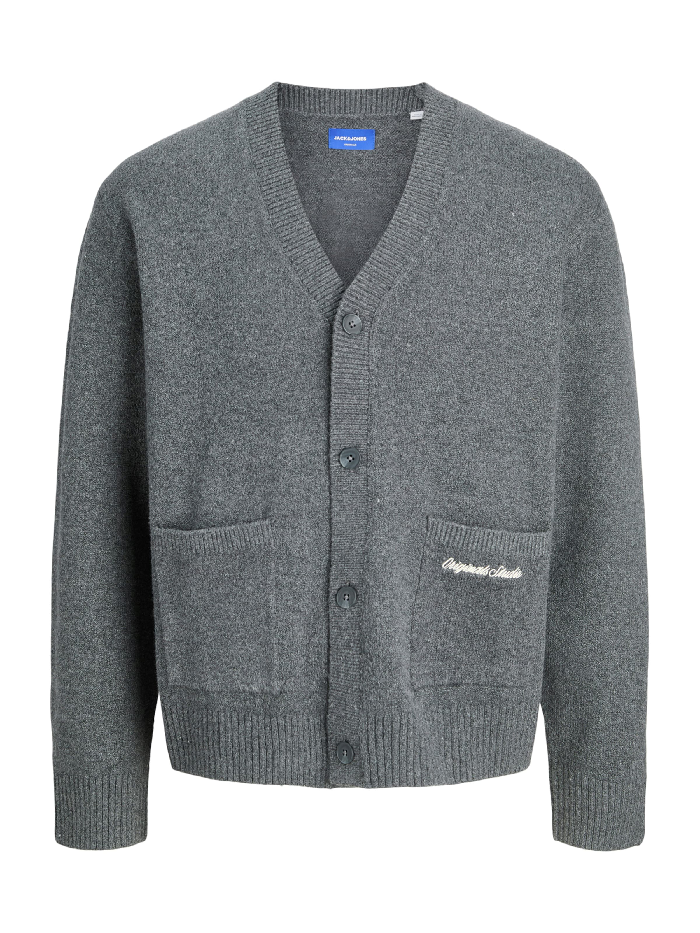 JACK &amp; JONES Strickjacke &#x27;JORNorrebro&#x27; in Grau: Vorderseite