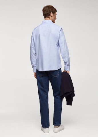 MANGO MAN Comfort fit Button Up Shirt in Blue