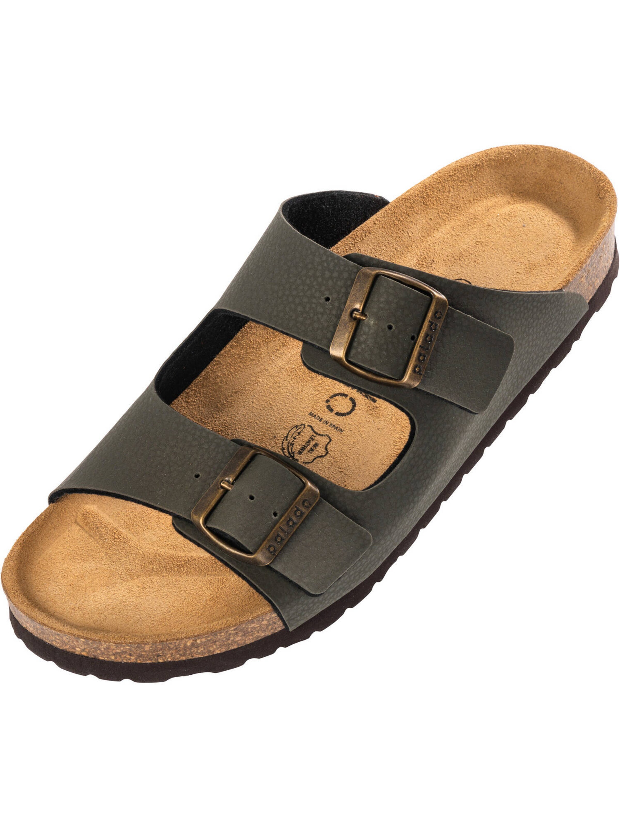 Palado Pantoletten 'Korfu' in Grün: Vorderseite