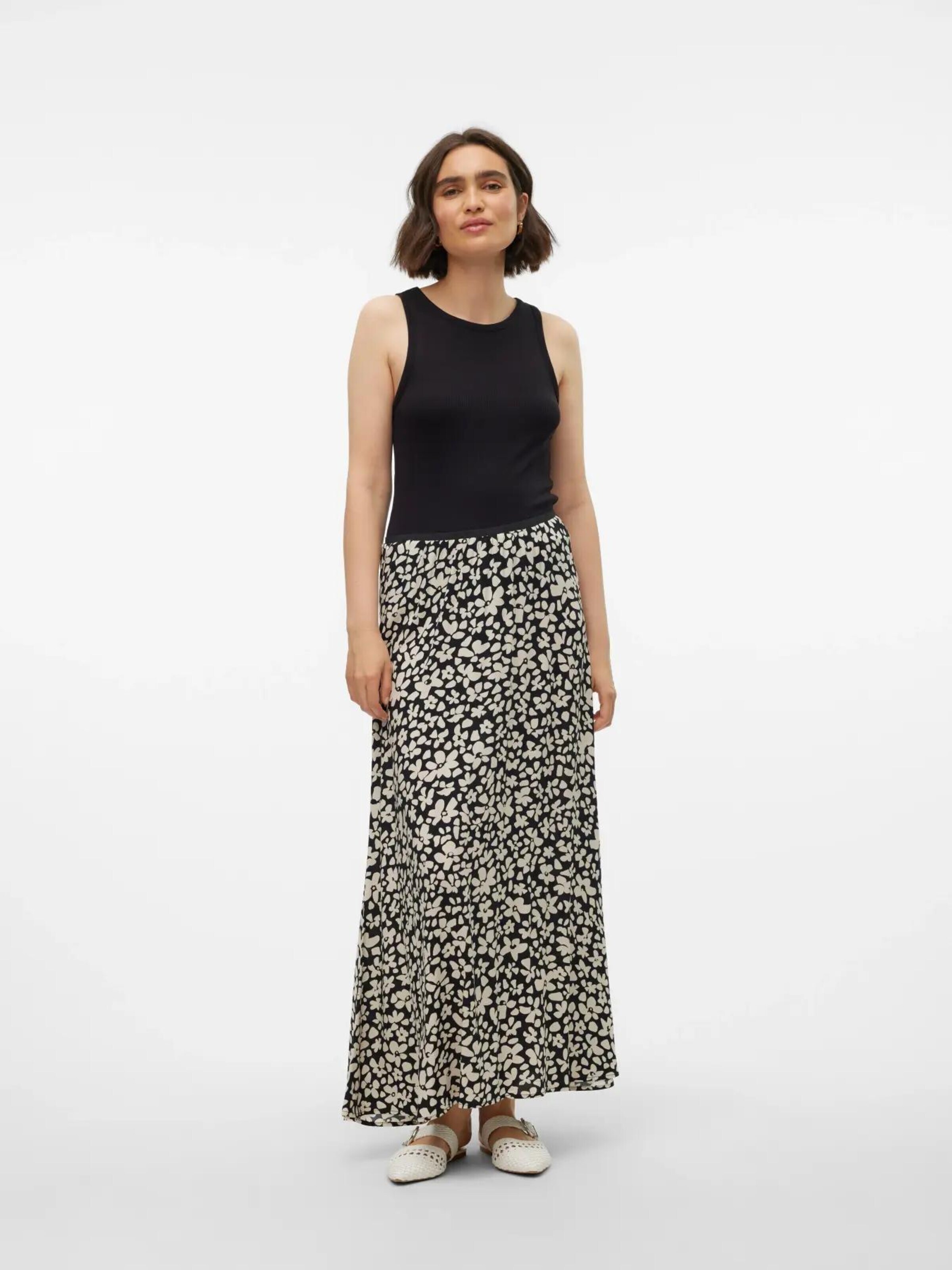 VERO MODA Rok 'VMALBA ANKLE SKIRT WVN NOOS' in Zwart