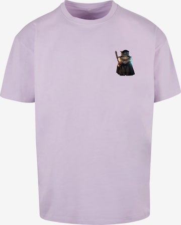 F4NT4STIC Shirt 'Wizard Cat' in Lila: voorkant