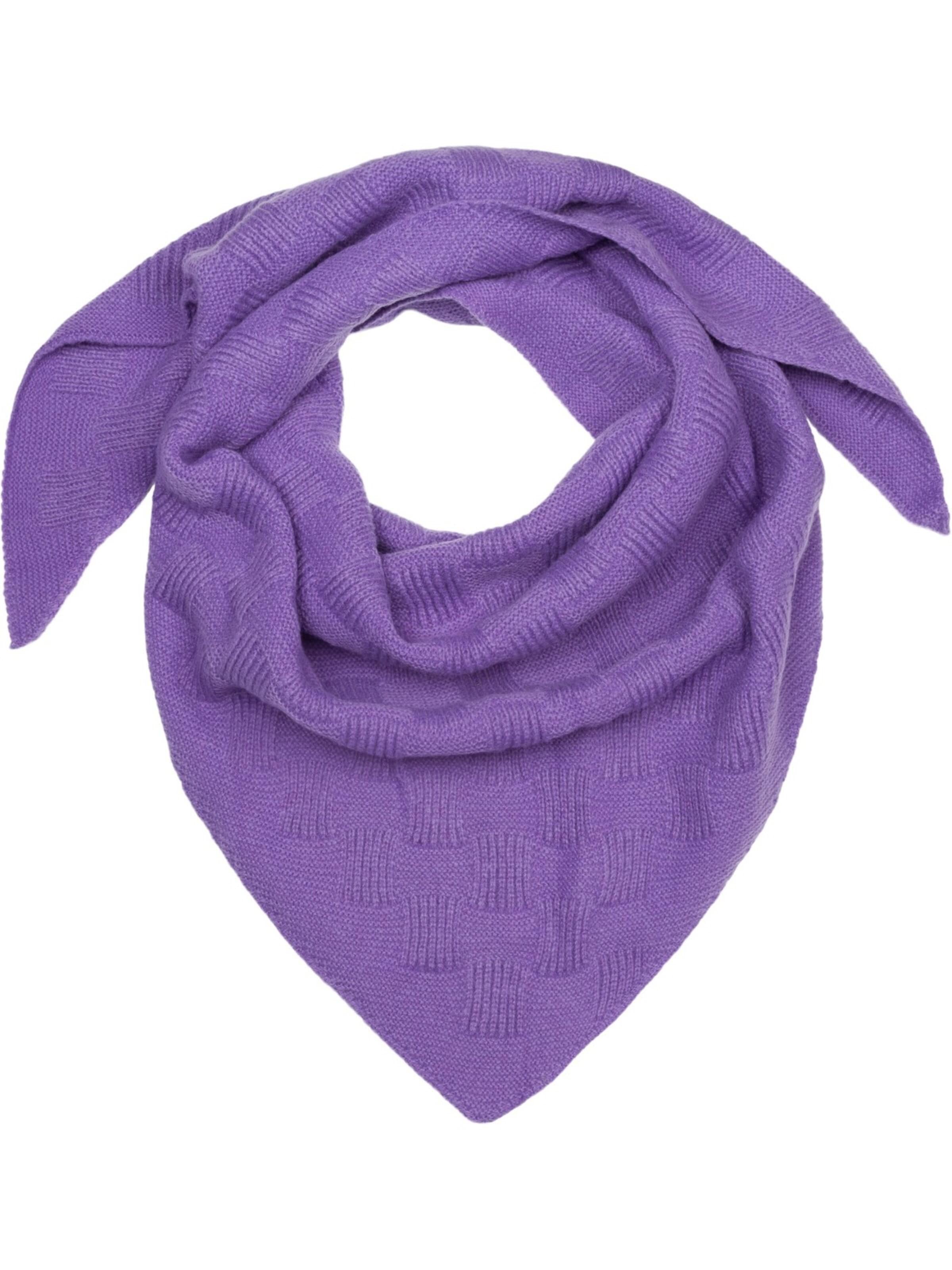 styleBREAKER Shawl 'Strick Dreiecktuch Schachbrett Strickmuster' in Purple: front