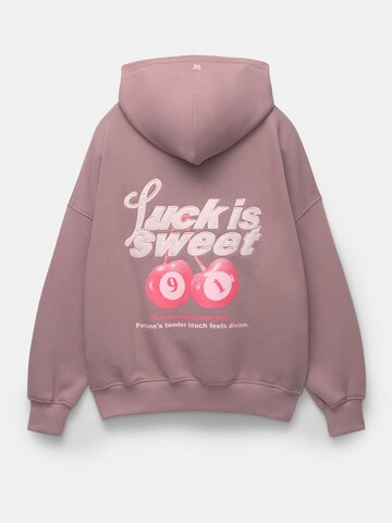Pull&Bear Sweatshirt 'LUCK'S SWEET ON' i rosa