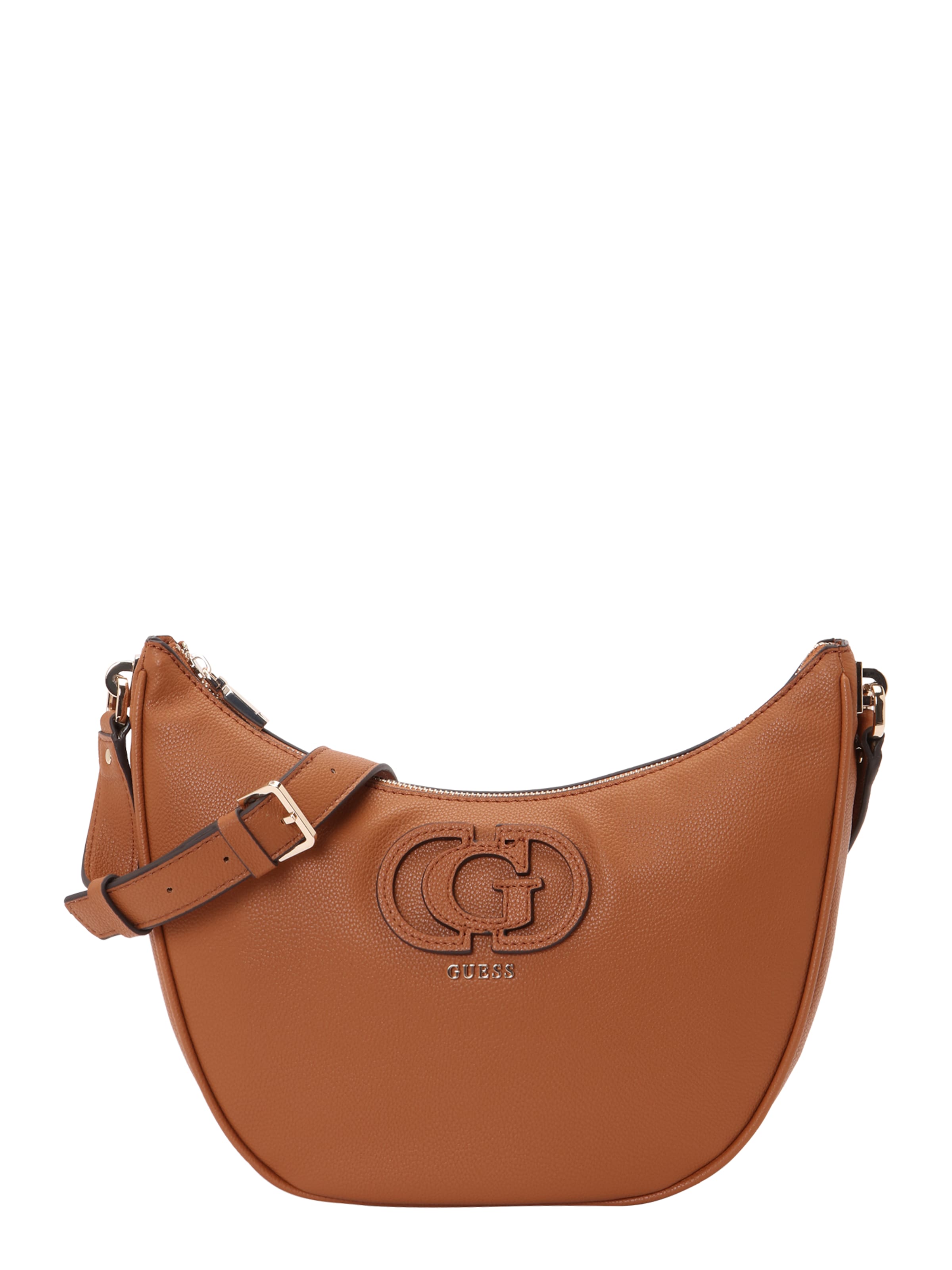 GUESS Skuldertaske 'CALEBRA HOBO SHOULDER BAG' i brun: forside