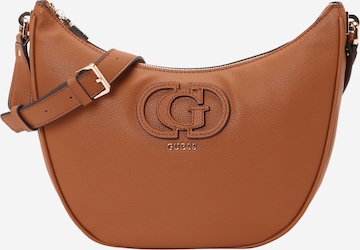 GUESS Olkalaukku 'CALEBRA HOBO SHOULDER BAG' värissä ruskea: etupuoli