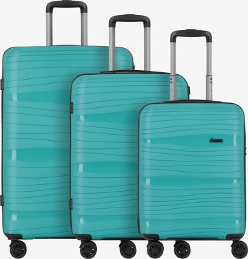 D&N Suitcase Set 'Travel Line 4300' in Blue: front