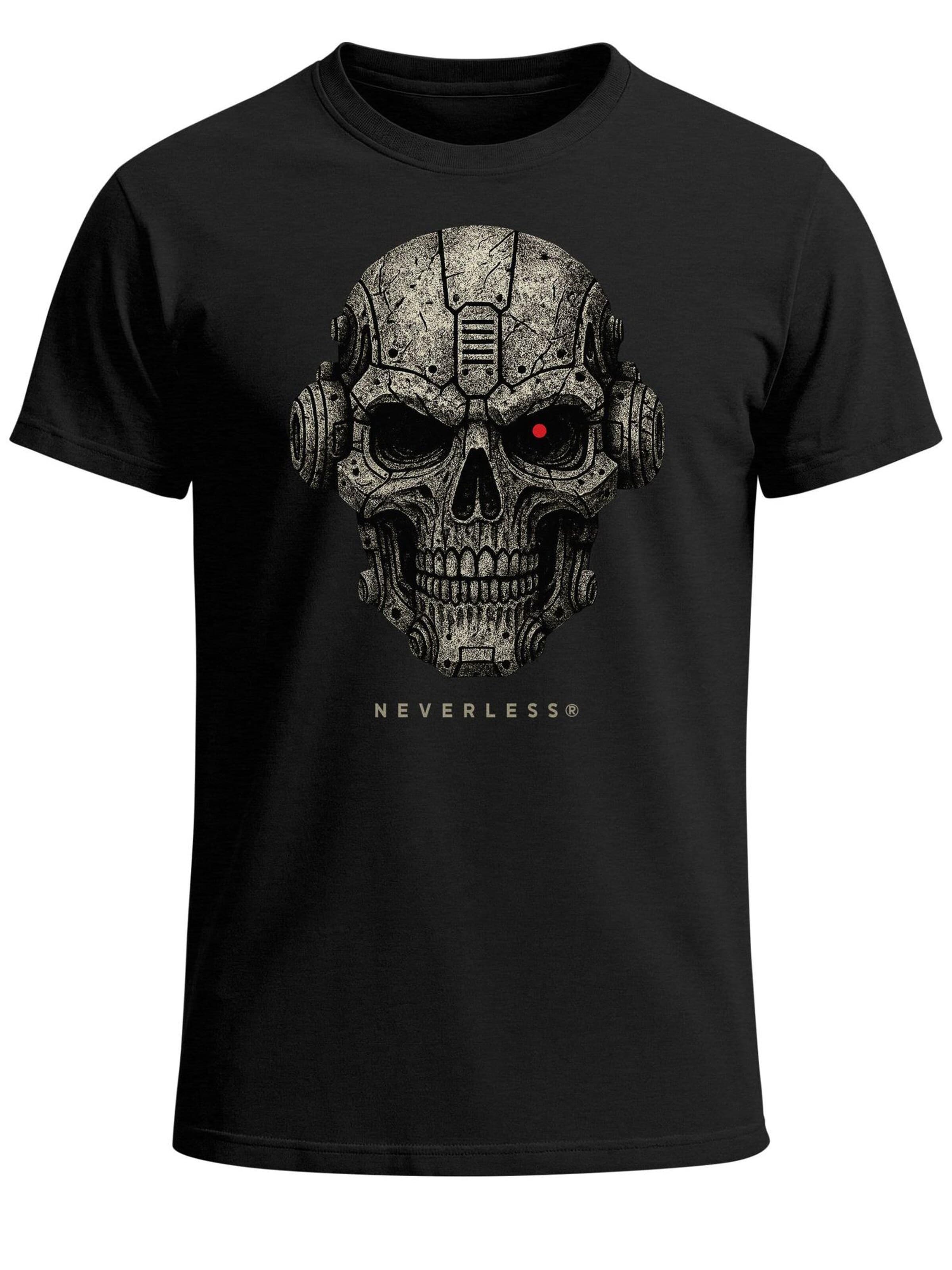 Neverless Shirt 'Cyberskull'‌‌‌ in XS in schwarz, Produktansicht