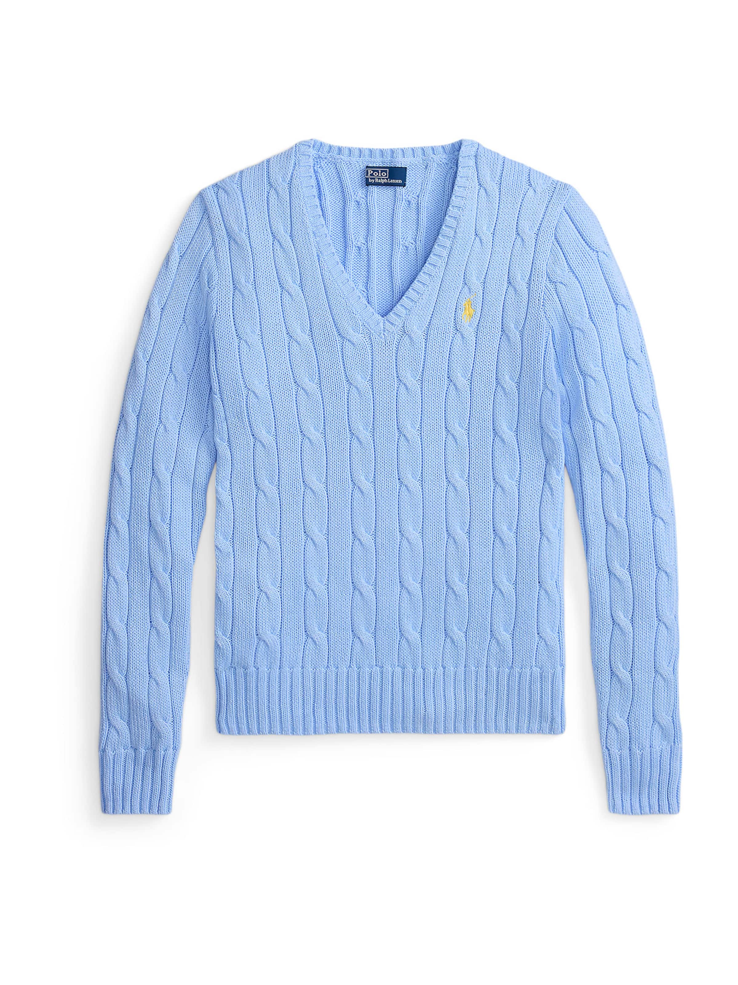 Pulover de la Polo Ralph Lauren pe albastru: față