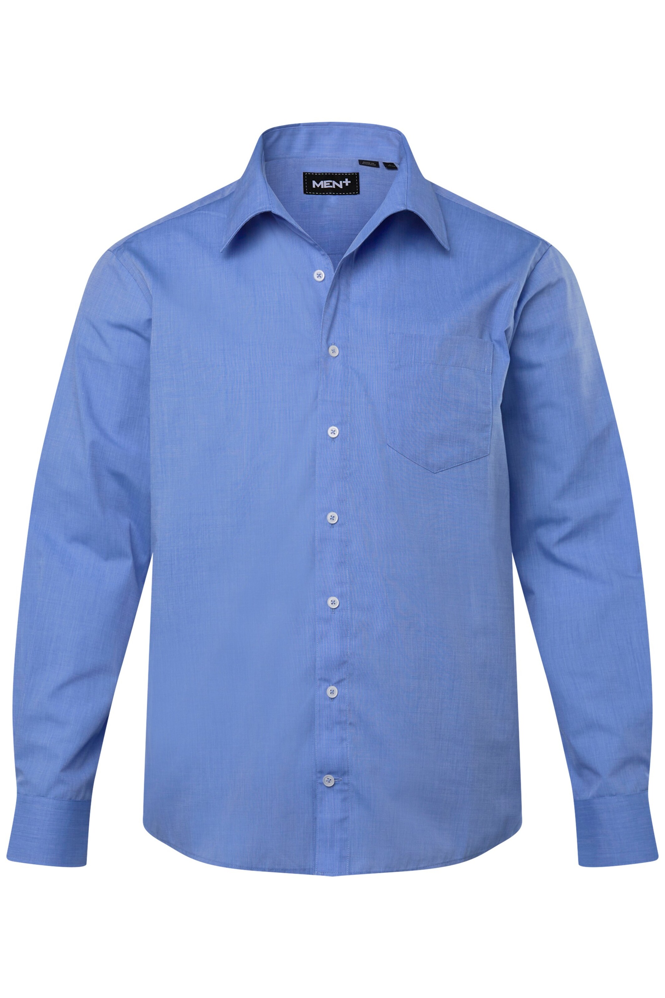 Men Plus Comfort fit Zakelijk overhemd in Blauw: voorkant
