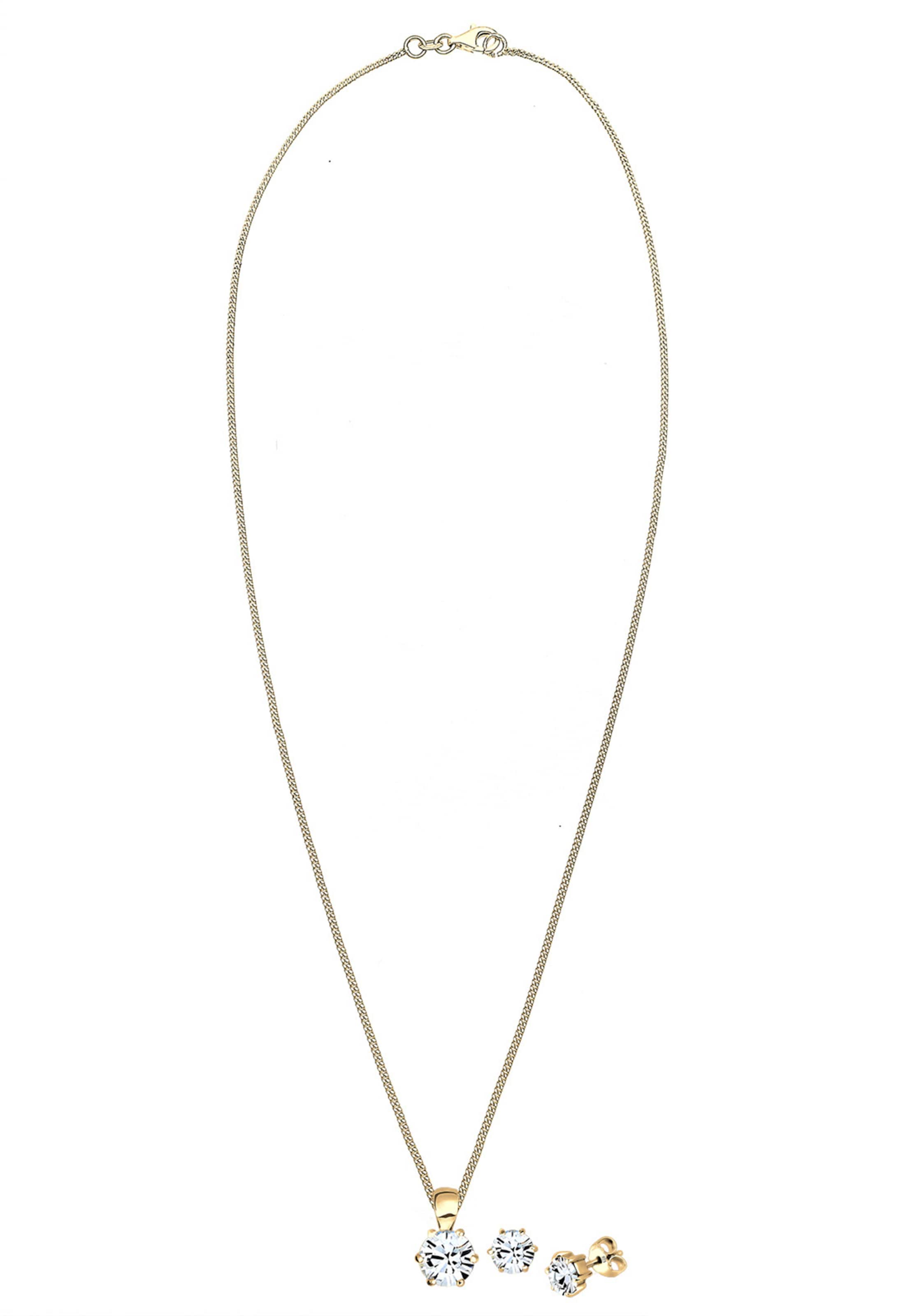 ELLI - Conjunto de joyería 'Kristall' en oro: frente