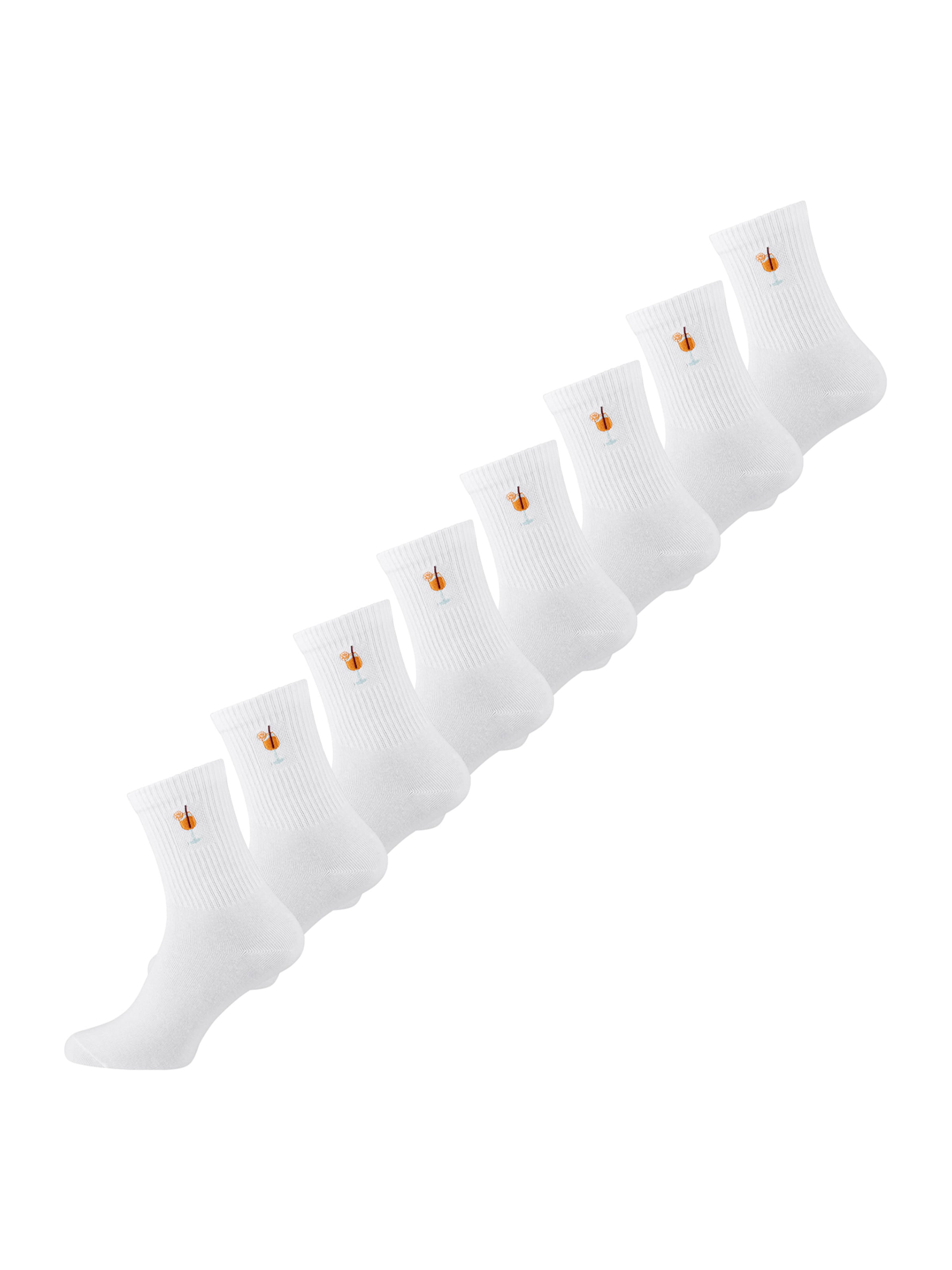 Chaussettes ' Good Vibes Motiv Statement Socken Tennissocken ' Nur Die en blanc : devant