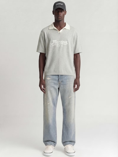 Mansour Sweatshirt 'Jacquard Knitted Polo' in XS in Grey, Item view