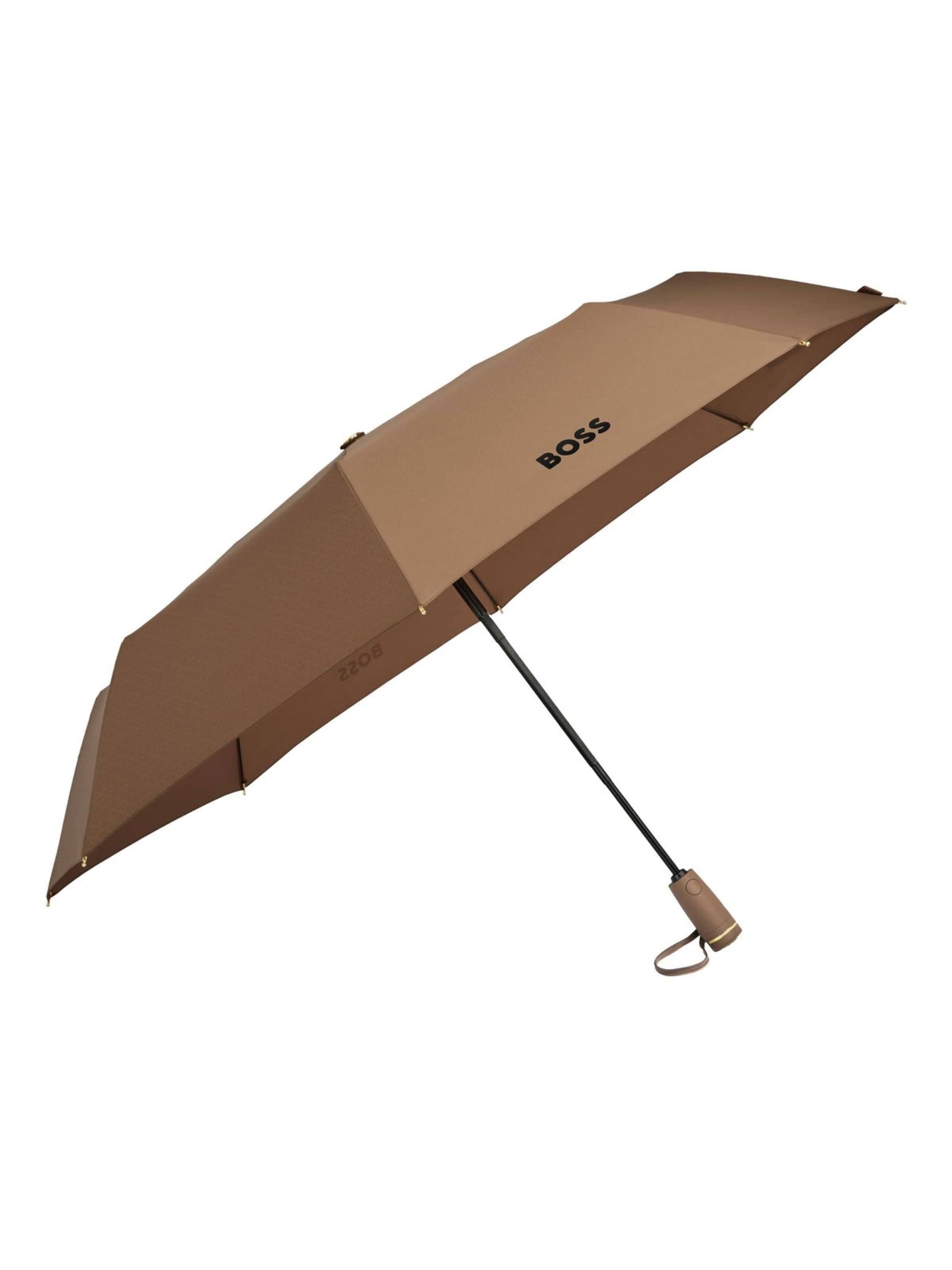BOSS Regenschirm 'Pocket umbrella Double B'‌‌‌‌‌‌ in Braun: Vorderseite