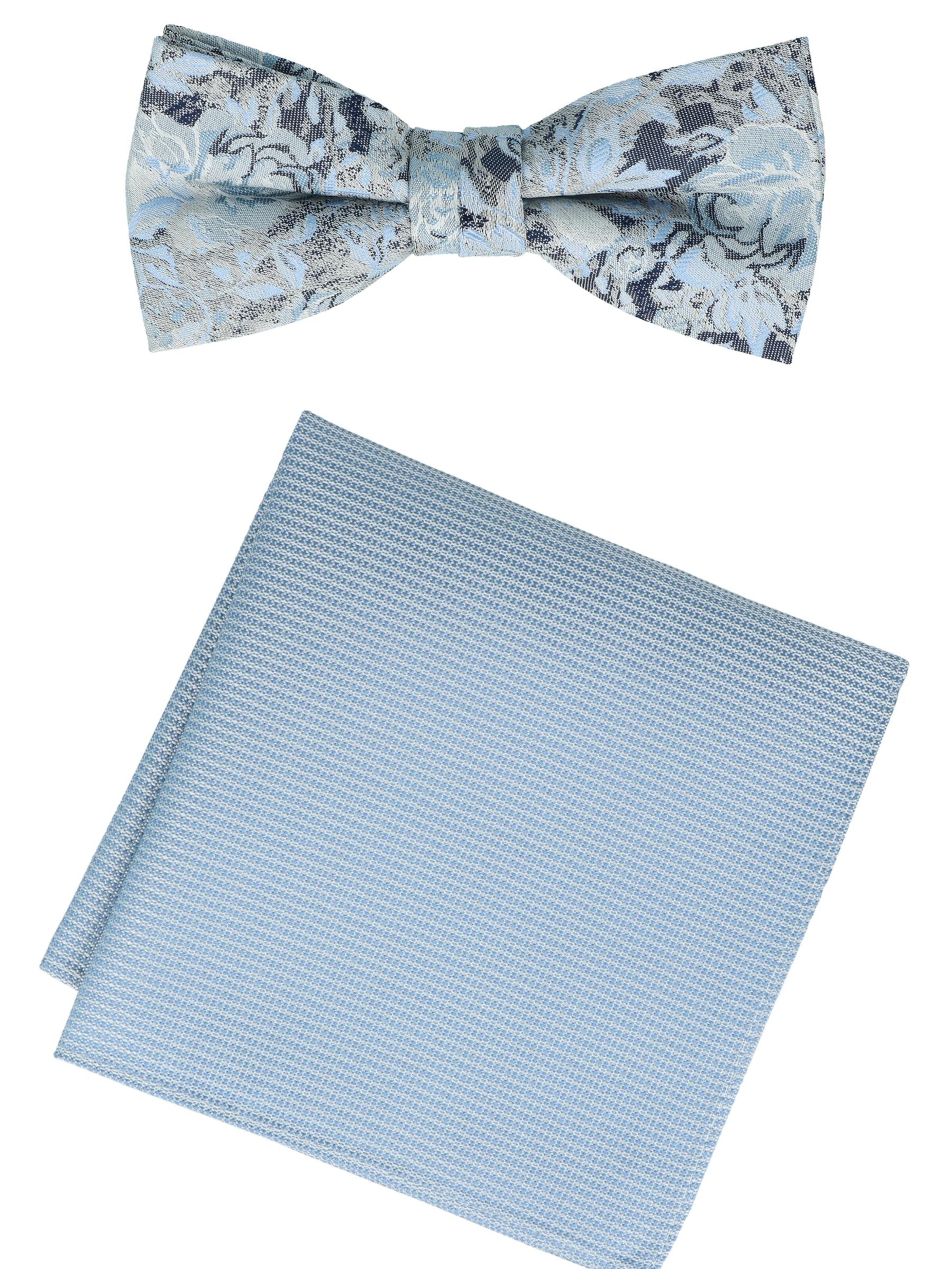 WILLEN Fliege 'Set Floral/ Uni'‌ in Blau: Vorderseite