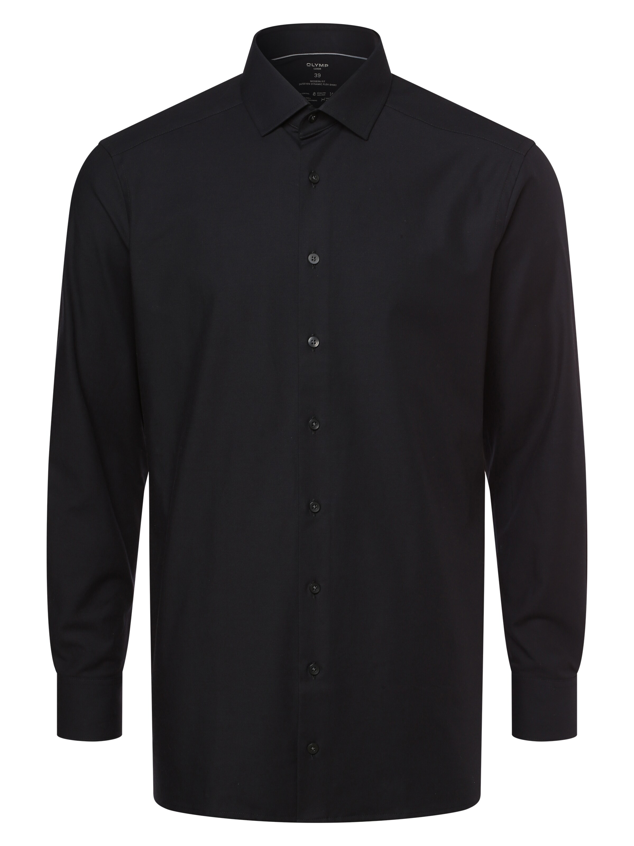 OLYMP Business Shirt 'Dynamic Flex' in Black: front
