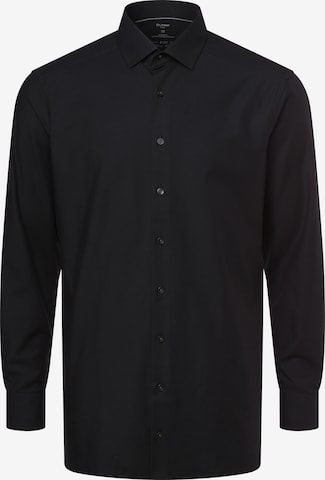OLYMP Zakelijk overhemd 'Dynamic Flex' in Zwart: voorkant