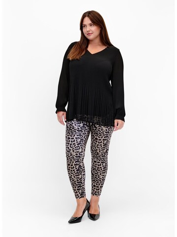 Zizzi - Skinny Leggings 'Leo' em castanho