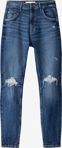 Bershka Slimfit Jeans in Blauw: voorkant