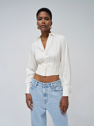 Chemisier Salsa Jeans en blanc : devant