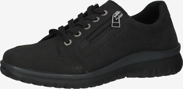 COSMOS COMFORT Athletic Lace-Up Shoes in Black: front