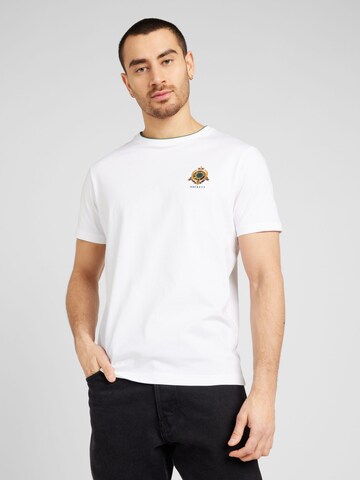 Tricou 'HERITAGE' de la Hackett London pe alb: față