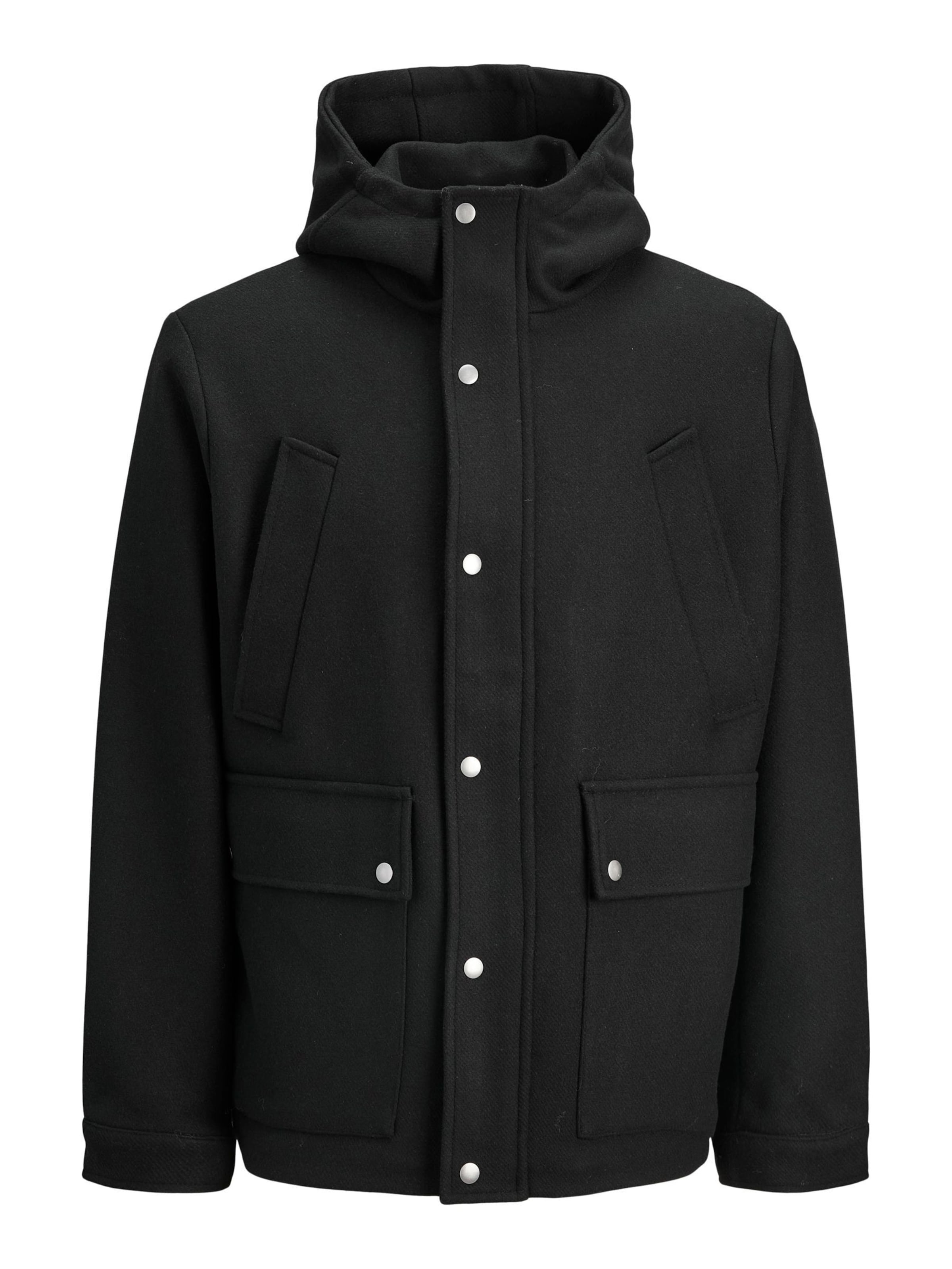 JACK & JONES - Chaqueta de entretiempo en negro: frente